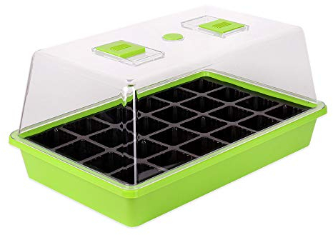 Schramm® Zimmergewächshaus Anzuchtkasten 1, 2 oder 3 Stück 38 x24 x18 cm Mini Gewächshaus Anzuchtset Anzucht Set Treibhaus Anzuchtschale mit Deckel und Belüftung, Größe:1 Stück
