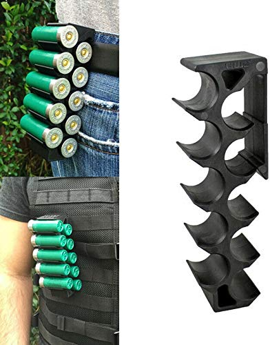 SHIYM-DJIA, Tactical Molle Magazintasche 12GA Shotgun Shell Ammo Träger 10 Runde mit Klipp 12 Gauge Shell-Halter Militär Zubehör