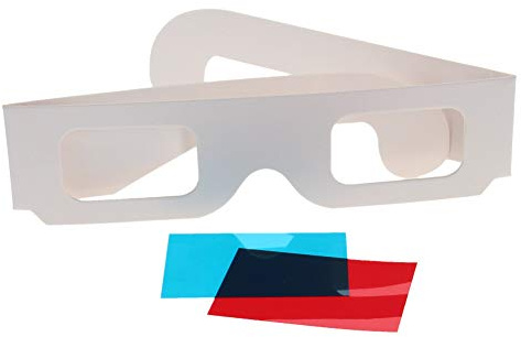 Othmro 1pc 3D Glasses Red-Blue Cardboard Glasses DIY White Paper Glasses Frame 3D Glasses for 3D Virtual Video, 3D DVDs, 3D Video Games, Comics, Images