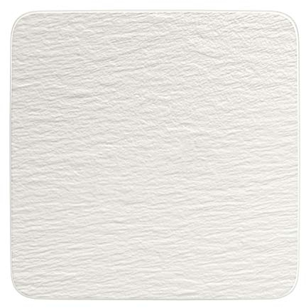 Villeroy & Boch 10-4240-2680 Manufacture Rock Blanc Square/Gourmet Serving, Luxurious Universal Plate Maoffrom Premium Porcelain, Dishwasher Safe, White