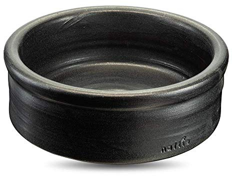 naftie Keramiknapf Harmonie schwarz anthrazit - M (0,6 Liter, 17-18cm) | Hunde-Napf & Katzen-Napf, rund, handgetöpfert in Bayern, 6cm hoch, waschbar, spülmaschinenfest