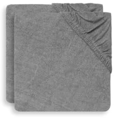Jollein Housse de Matelas à Langer en Tissu Éponge 2-Pièces, 50 cm Longueur x 70 cm Largeur, Gris Storm