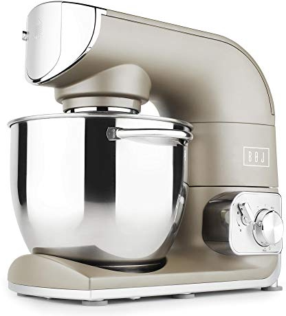 BOJ Amasadora FP-5500M, Robot de Cocina, Amasador, Batidora Repostería, Bol 5.5L Inoxidable, Motor Full Metallic 1.200W, Accesorios teflonados aptos para lavavajillas