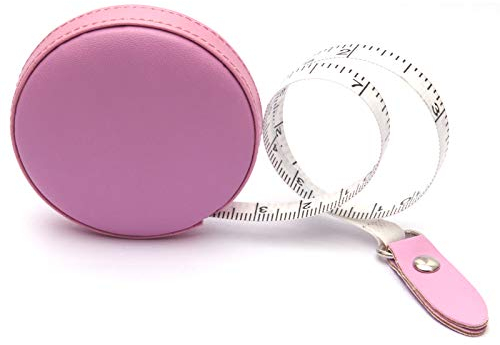 Maßband Körper Leder Versenkbares, Kleines Nähbandmaß für Schneider und Designer 1Pcs 60 Inch / 1,5 Meter Breites (Rosa)