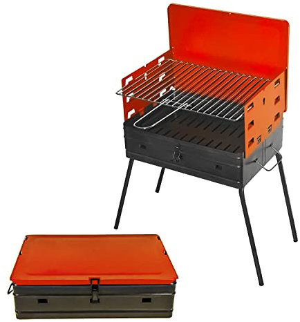 PicNic - BBQ pieghevole a carbonella o legna con griglia da 40x30 cm barbecue portatile camping