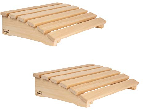 VIAMO Lot de 2 appuie-têtes de sauna avec dossier incurvé en bois d'abachi - 39,5 x 30 cm