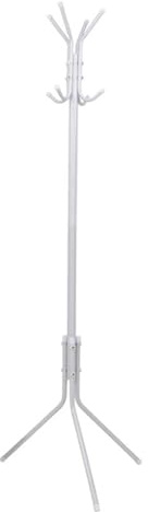 Acan Tradineur Portemanteau sur pied métallique blanc 8 crochets 170 x 48 cm Support pour manteaux et chapeaux, style minimaliste, pour entrée ou bureau