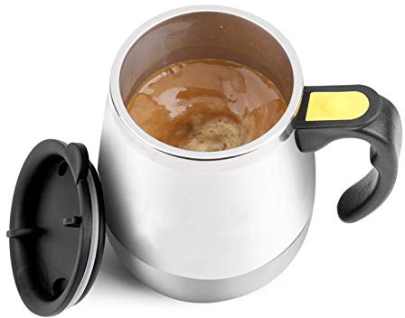Fybida Self Stirring Mug, Auto Magnetic Coffee Mug Hands-Free Electric Mixing Cup Stirring Coffee Tumbler Automatic Beverage Stirrer Battery-Powered Man's Coffee Mug for Travel Gift