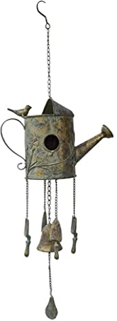 Windspiel Garten Windspiele für Draußen Retro Schmiedeeiserne Wasserkocher Windspiele Windglocken Outdoor Memorial Garden Home Yard Veranda Hängende Dekoration Klangspiel (Color : Iron Kettle)