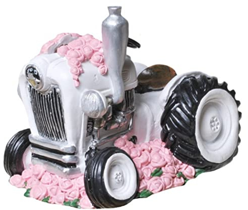 wunderschöne Spardose,Hochzeitskasse Hochzeits-Traktor mit Schraubverschluss ca. 15 cm groß