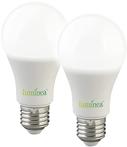 Luminea Lampe Bewegungsmelder: 2er-Set LED-Lampen mit Radar-Sensor, E27, 15 Watt, 1.500 lm, F, 6500 K (LED Birne mit Bewegungsmelder, Leuchtmittel E27 Radar, Wonzimmerleuchten)