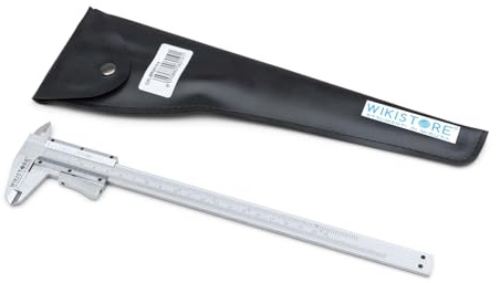 WIKISTORE Professional Vernier Caliper NONIO Screwed 200mm 200mm Vernier Caliper with 50mm Steel Gauge with Button Lock Reading 1/20° 0.05mm/1/128 Tool
