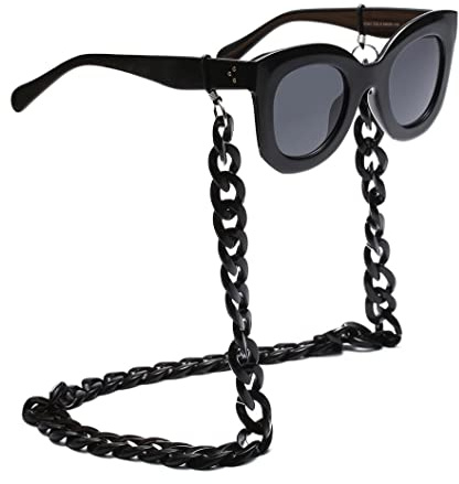 HOOENG Lanyard Brillenketten for Damen Mode Brillen Retainer Brillenkette Schnurhalter (Color : Schwarz, Size : 1)