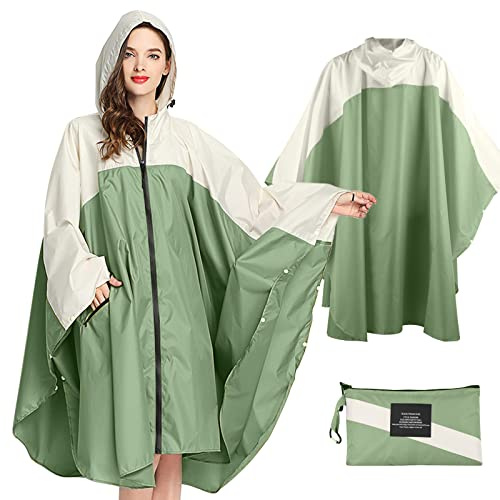 SOPPY Poncho Pioggia Impermeabile per Adulti Mantella Pioggia Donna Leggero e Portatile Impermeabile con Cappuccio