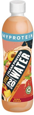 Myprotein Clear Whey Protein Drink – Thé à la pêche | Isolat de lactosérum de 20 g | Zéro sucre et graisse | Jus riche en protéines prêt à boire | 6 bouteilles de 500 ml