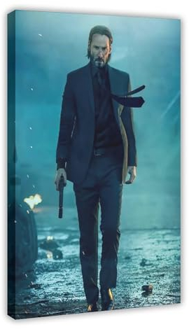 John Wick Poster, John Wick 4 Poster, Filmposter, Leinwandposter, Wandkunst, Dekordruck, Bild Gemälde für Wohnzimmer, Schlafzimmer, Dekoration, Rahmen-Stil, 40 x 60 cm