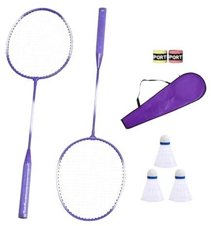 Lot de 2 raquettes de badminton pour joueur stable, prise en main confortable, ensemble de raquettes de badminton pour 2 joueurs, ensemble de badminton en alliage, ensemble de badminton professionnel,