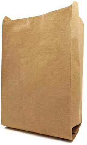 A&M Natural Living 50 x 25 Litre Paper Food Waste Caddy Bin Liners Bags, 100% Compostable And Biodegradable Sustainable Brown Paper Sack Pack, EN13432 Certified