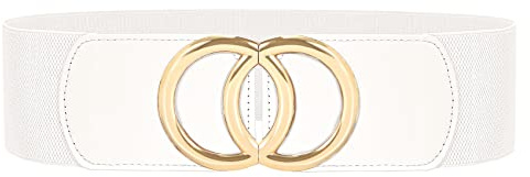 JasGood Damen Breiter Elastischer Taillengürtel Vintage Stretchy Kleid Gürtel Hüftgürtel mit Gold O-Ring Schnalle