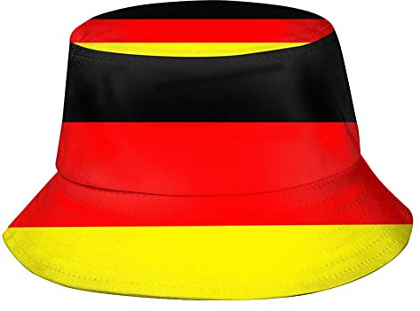 GeRRiT Fischerhut mit Flagge, Unisex, patriotisch, verstaubar, Outdoor, Reisen, Strand, Sommer, Sonnenhüte für Damen und Herren, Flagge Deutschlands, One size