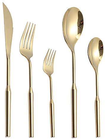 40-teiliges Besteckset für 8 Personen, hochwertiges Besteckset aus Edelstahl 18/10, feines Messer-, Gabel- und Löffelset für Zuhause, Küche, Restaurant, Weihnachten, Geschirr-Utensilienset, hochglanzp
