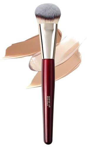 BElLI Base & Contour Makeup Brush for Liquid and Cream Formulas, Professional Face Applicator with Soft Synthetic Bristles, Precision Blending, Natural Finish