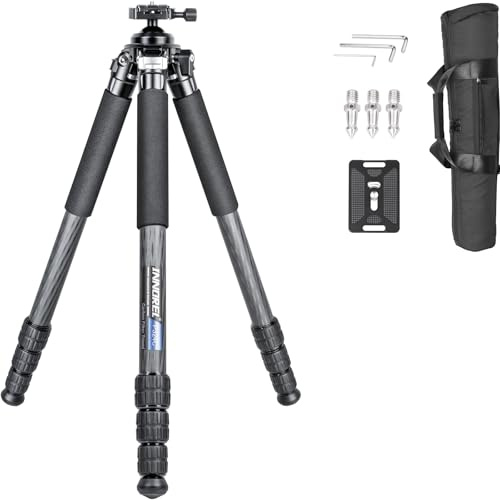 INNOREL P324C Treppiede in fibra di carbonio da 166,6 cm per caccia, testa a sfera rotante a 360° (4,3 cm), con supporto a coda di rondine Arca Swiss, carico 25 kg, treppiede stabile con tubo da 32 mm