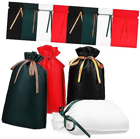 OHPHCALL 12stücke Pack Geschenkbeutel Mit Kordelzug Aus Vliesstoff Geschenktaschen Für Partys Hochzeiten Weihnachten Aufbewahrung Von Süßigkeiten Und