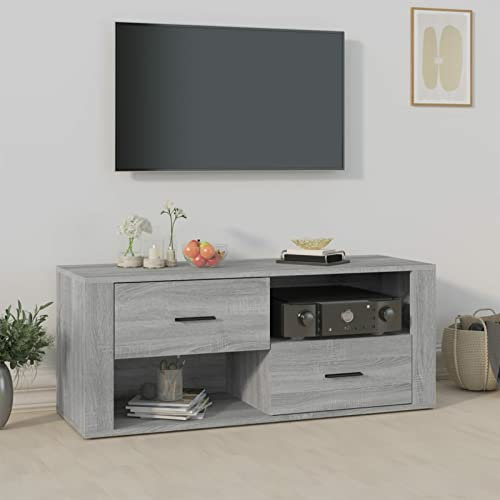 Buzaza TV-Schrank Grau Sonoma 100x35x40 cm Holzwerkstoff Tv Tisch Tv Kommode Spielekonsole FüR Fernseher - 823105