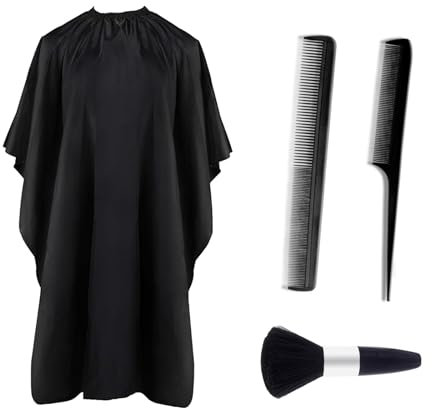 QSZHSL Capas de Peluquería, Profesional Capa Peluqueria, Capa Cortar Pelo, Capa de Peluquería con Cepillo y Peineta, Peluquería Mandil Barbero, Capas de Barbero para Uso en Estudio y Hogar