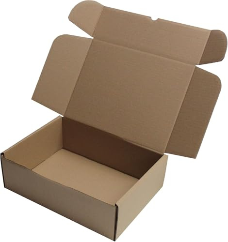 MEG4TEC Brown Shipping Boxes 12 x 9 x 4 (30cm x 22.5cm x 10cm) | Fits A4/C4 Documents, Photos, Books | Gift Packaging (10)