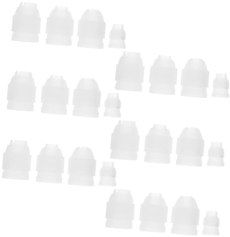 Cabilock 24pcs Piping Bag Couplers with Four Diameter Sizes, Made of Sturdy Pp, Decorating Nozzle Connector for Home Baking and Dessert Stores, Tight Fit for Stable Use During Cake