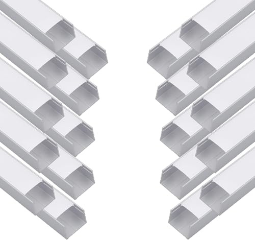 Besseto LED Profil 20 x 1m, U Form LED Streifen Licht Diffusor Profil Kanal mit milchiger Abdeckung,Endkappen und Montagehalterung