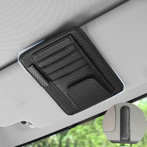 Auto Sonnenblende Organizer, Für BMW Serie 5 G30 G31 G38 Organizer Auto Blende, Sun Visor Organizer Brillenhalter Clip Mit Aufbewahrungsfächern,B-Black