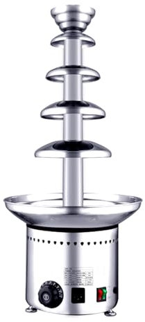 YHJLZNA Chocolate Fountain Machine,5 Tier Chocolate Fountain Fondue Machine,Ease of assembly,Hot Nacho Cheese Fountain for Parties,Cheese, Ranch,Sauce,Wedding