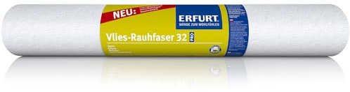 ERFURT Vlies-Rauhfaser 32 PRO Rauhfasertapete mit Struktur Tapete weiß ohne Rapport 1 Rolle 25 x 0,53m
