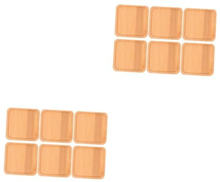 BESPORTBLE 2 Juegos Soporte De Bambú Platillos Cuadrados para Plantas Hogar Exterior Poseedor Bombillas Maceteros Plant Pot Paleta De Maceta Bandeja De Plantador De Bambú 6 Piezas * 2