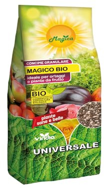 viridia Magico Bio Concime Organominerale NPK 5-7-12 5 kg | Consentito in Agricoltura Biologica, Per Orto, Frutta, Olivo e Giardino – con Azoto a Lenta Cessione