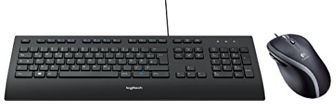 Logitech K280e (Kabelgebunden, Business-Tastatur, QWERTZ, Deutsche Layout) schwarz (Tastatur mit M500, 1 Set)