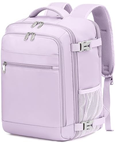 KLOSTAIN Mochila Viaje Cabina Avion 40x20x25 para Ryanair 20L Mochila Cabina Equipaje de Mano Bolso Viaje Hombre Mujer para Portatil de 14 Pulgadas de Trabajo Escuela Púrpura Claro