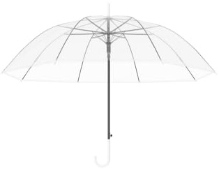 XXL Regenschirm transparent, Automatik Stockschirm, durchsichtig