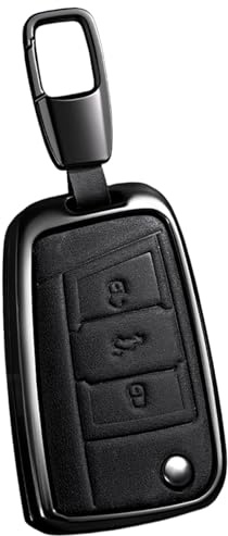 PEICHI Autoschlüssel Hülle für Golf 7 Schlüsselhülle Polo Seat | Leder Schlüsselhülle,Für Tiguan, MK7 Ateca 3-Tasten Schlüssel Hüll