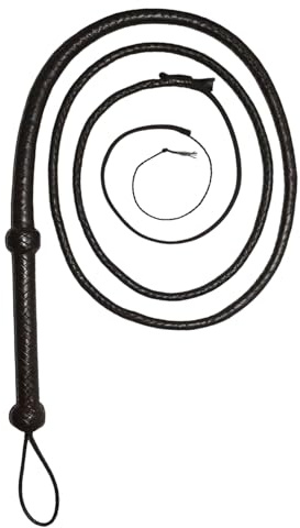 Generico Frusta in Pelle 8 Piedi Stile Western | Frusta da Cowboy Artigianale in Vera Pelle Bovina Intrecciata a Mano | Frusta Western Professionale Resistente ed Equilibrata