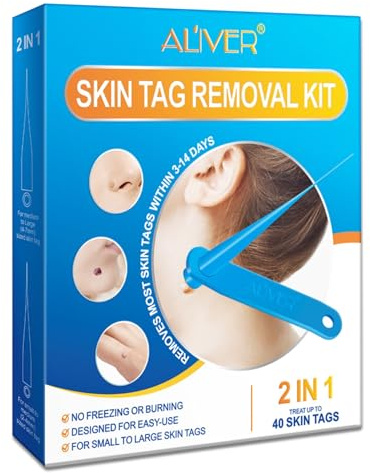 P-Beauty - Juego de eliminador de verrugas 2 en 1 contra las verrugas del tallo para el hogar, 2-7 mm, juego de eliminación de verrugas, seguro y fácil de usar, antiverrugas ideal para cuello, axilas