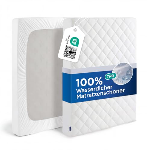 BEDSURE Funda de colchón Impermeable - 140 x 200 cm Antideslizante Blanco