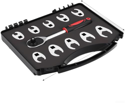 Juego de llaves de trinquete de 3/8, enchufes de cabeza giratoria en forma de L, herramientas de acero de alto carbono, juego de llaves métricas de 10-22 mm, kit de herramientas mecánicas para