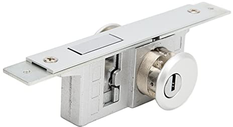 Qudinip Cerradura de Puerta Central con Marco de Vidrio Fuerte Capacidad Antirrobo Se Instala Fácilmente para Puertas con Marco de Acero Inoxidable y Aleación de Zinc con 3 Llaves