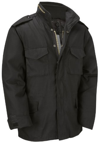M65 Military Field Jacket with Removable Quilted Inner Liner - Black (2XL)