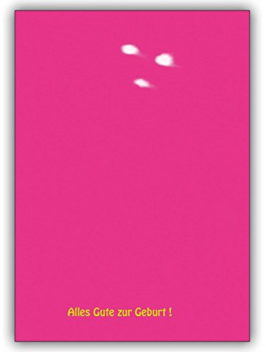 4er Set mit Umschlag: Moderne Glückwunschkarte zu Geburt in pink: Alles Gute zur Geburt • niedliche Willkommens Grußkarte, Gratulations-karte für Mutter und Kind, Mitarbeiter, Freunde Kollegen