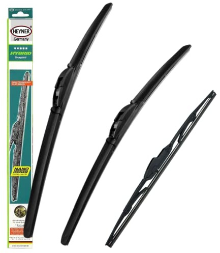 HEYNER Wiper Blades Fits: Nissan Juke 2010-2016 Full Set Hybrid Windscreen Wipers HH2214H12HRC